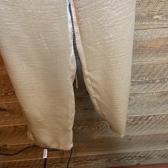 Lovers And Friends Revolve Britt Jumpsuit Champagne Lace Up Size Small NWT - Picture 10 of 10